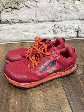 Pre-owned ALTRA Lone Peak 7 Trail/Running/Walking/Hiking Shoes Dark Red Women